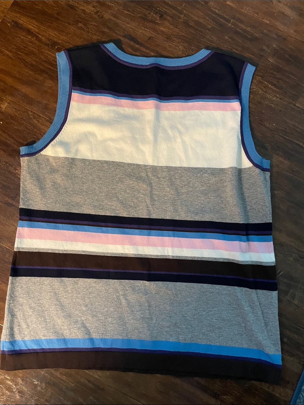 Escada Multicolor Striped Knit Tank — Navy, Gray, White, Brown, Pink, Blue - Picture 3 of 7